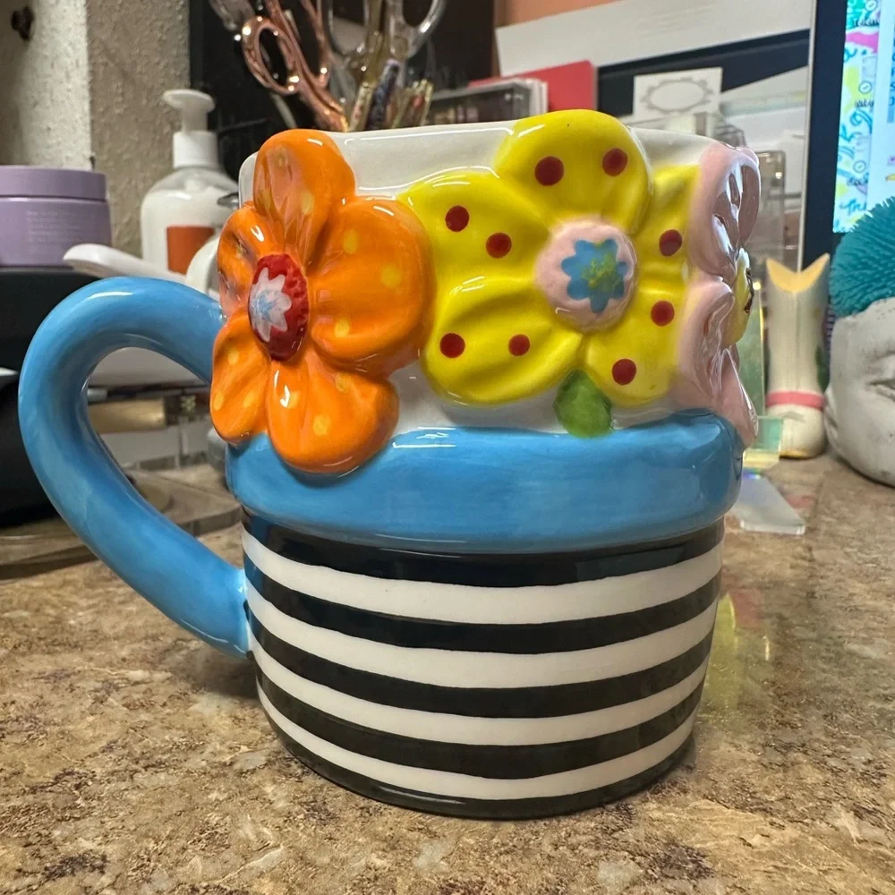 Happy Everything Flowers Shaped Mug